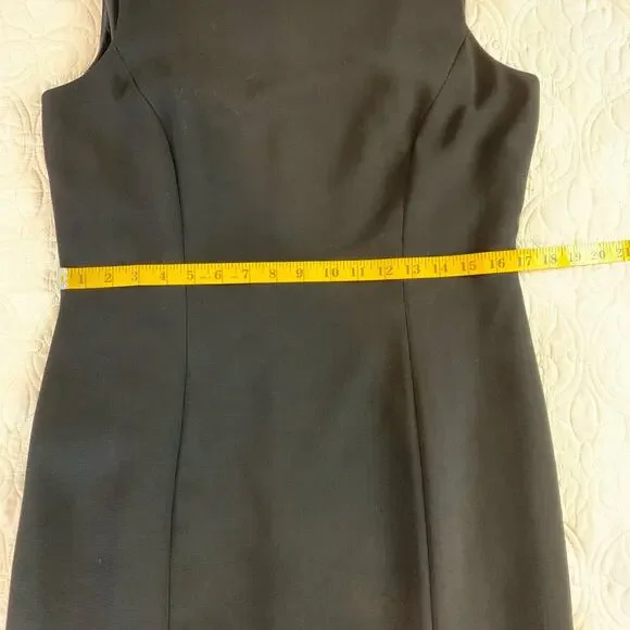 Tahari ASL sleeveless sheath midi dress black crepe fully lined back zip size 10 - Picture 8 of 8